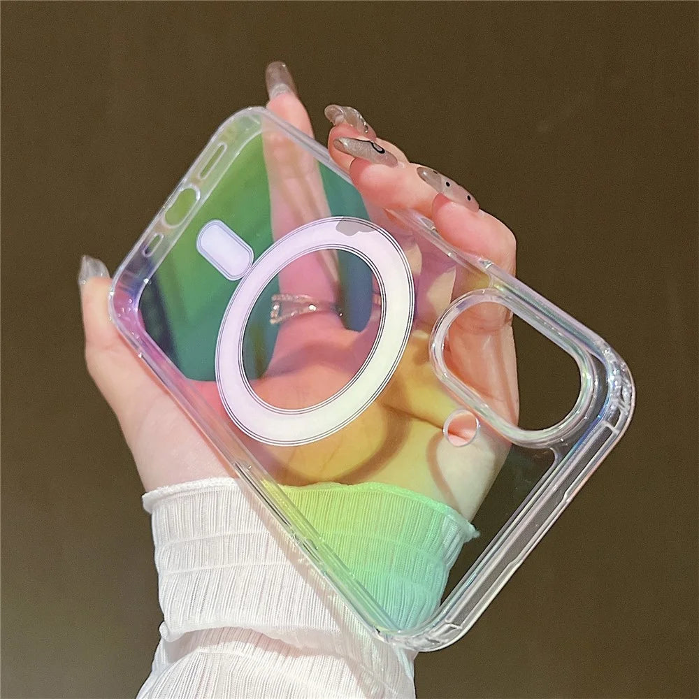 For iPhone 16 Plus Case Compatible with MagSafe Acrylic + TPU Gradient Phone Cover - 3