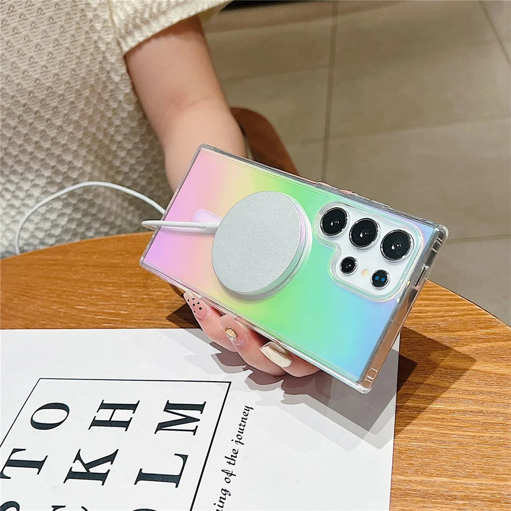 For Samsung Galaxy S25 Ultra Magnetic Case Acrylic + TPU Gradient Phone Cover - 4