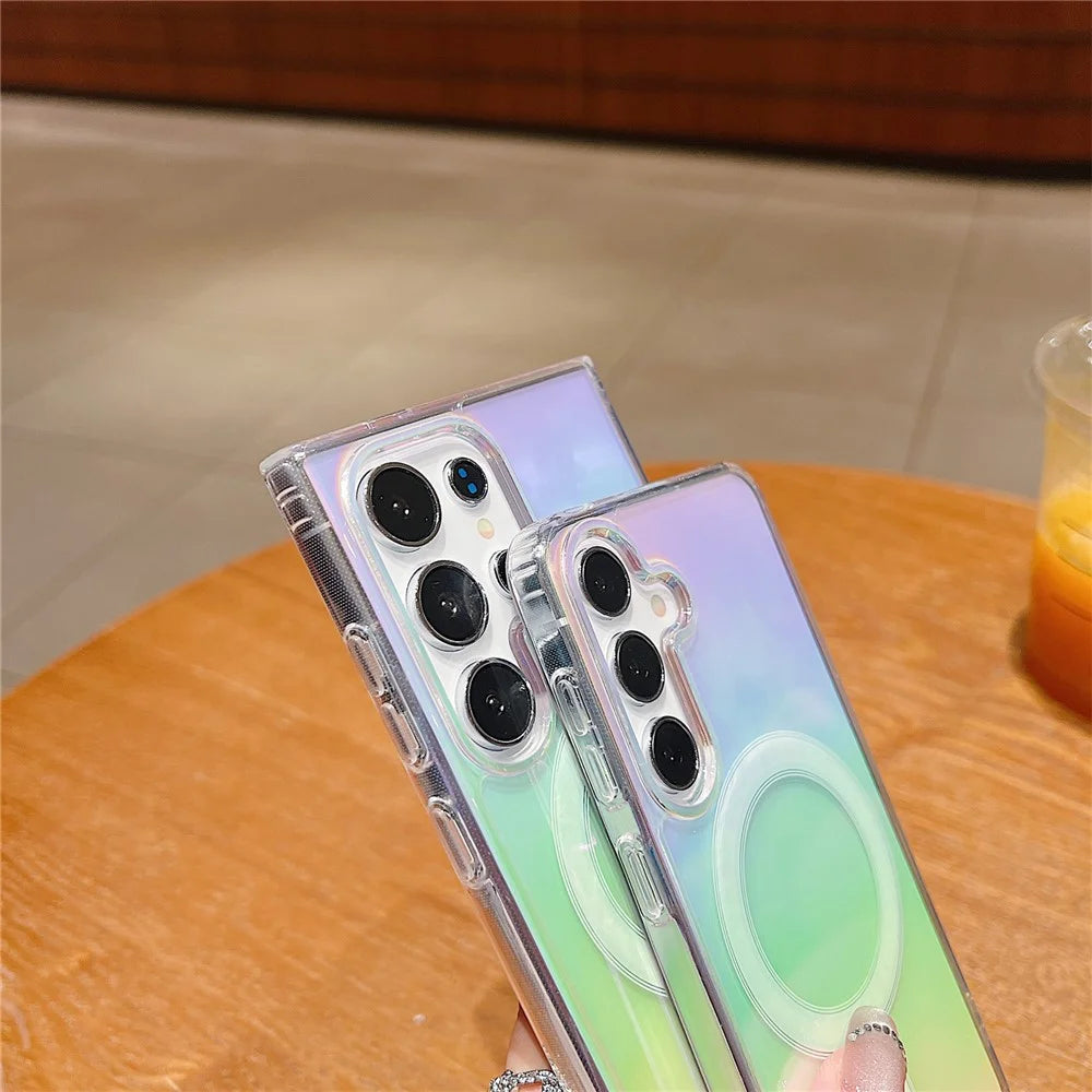 For Samsung Galaxy S25 Ultra Magnetic Case Acrylic + TPU Gradient Phone Cover - 6
