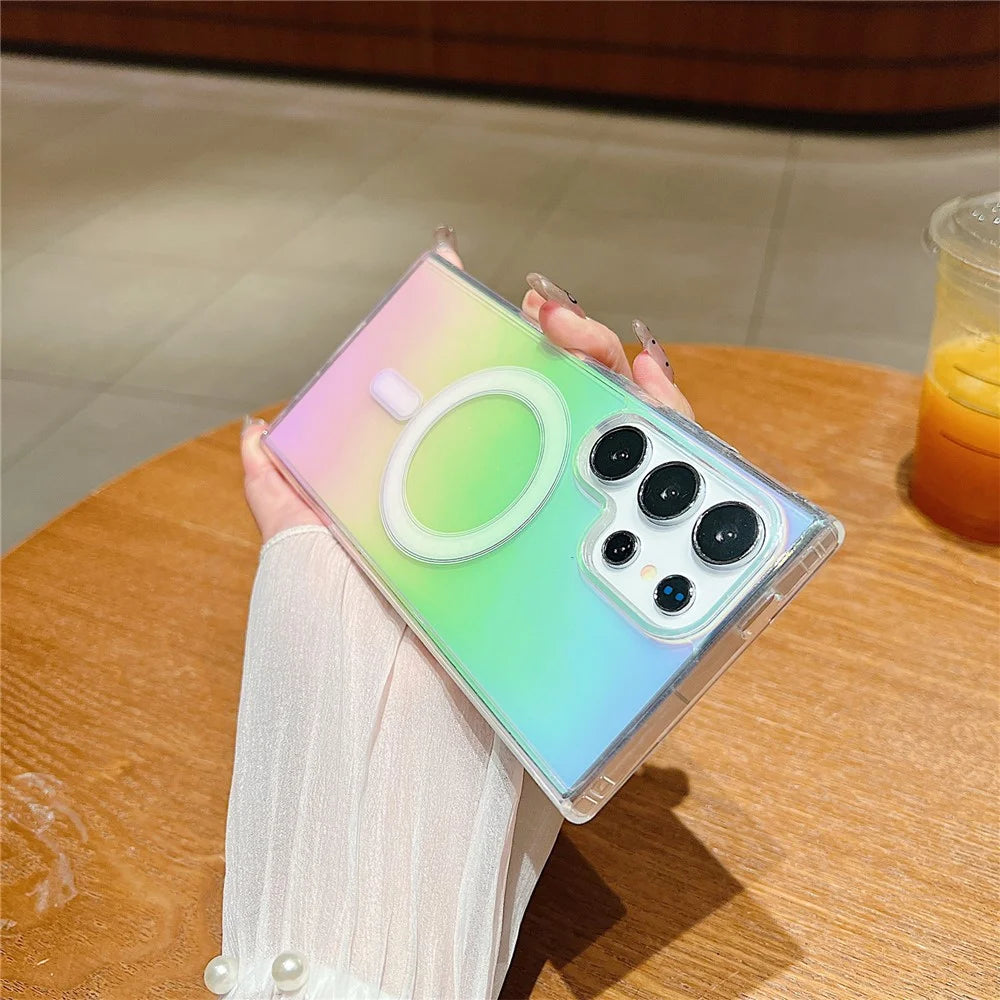 For Samsung Galaxy S24 Ultra Magnetic Case Acrylic + TPU Gradient Phone Cover - 3