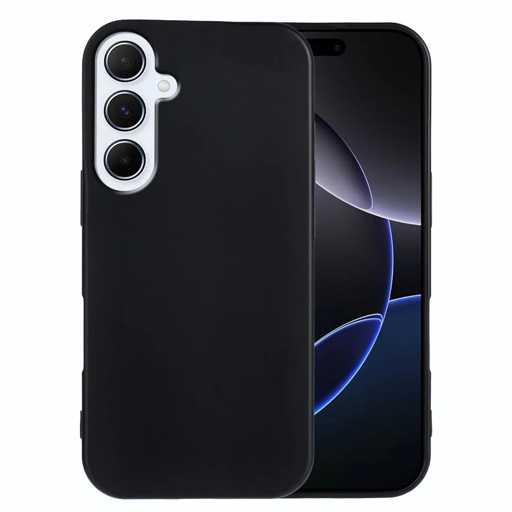 For Samsung Galaxy A56 5G TPU Case Soft Matte Anti-fingerprint Phone Back Cover - Black - 1