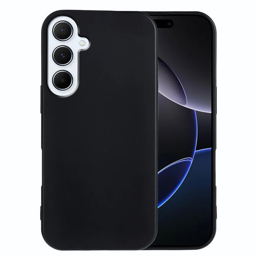 For Samsung Galaxy A56 5G TPU Case Soft Matte Anti-fingerprint Phone Back Cover - Black - 1