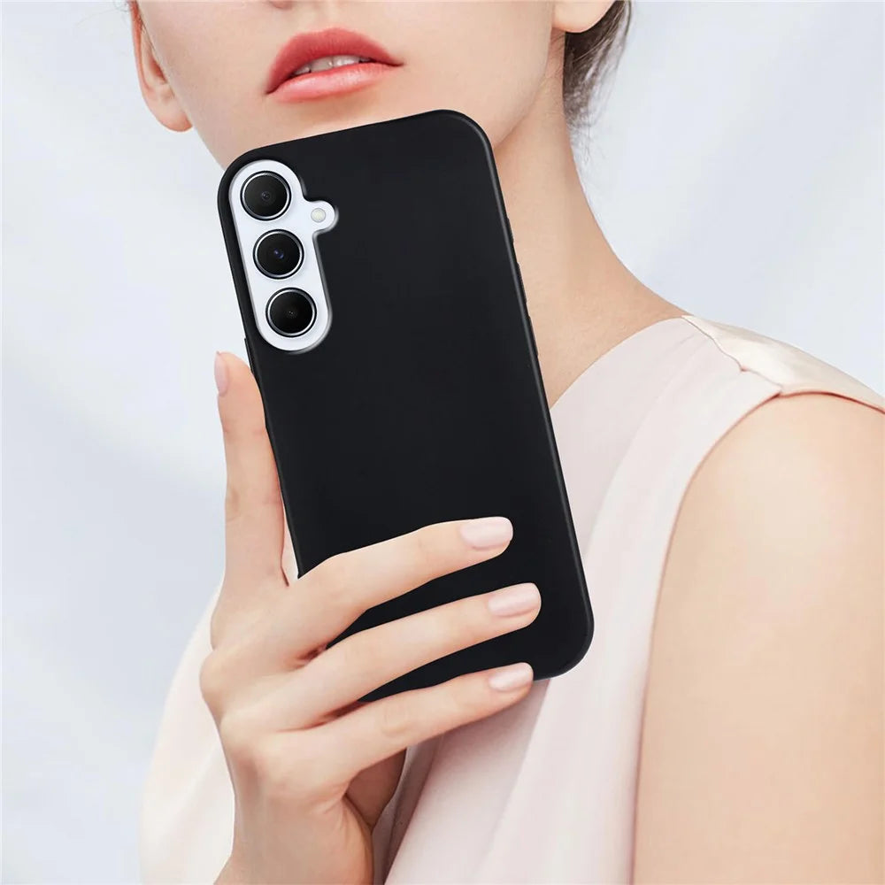 For Samsung Galaxy A56 5G TPU Case Soft Matte Anti-fingerprint Phone Back Cover - Black - 4