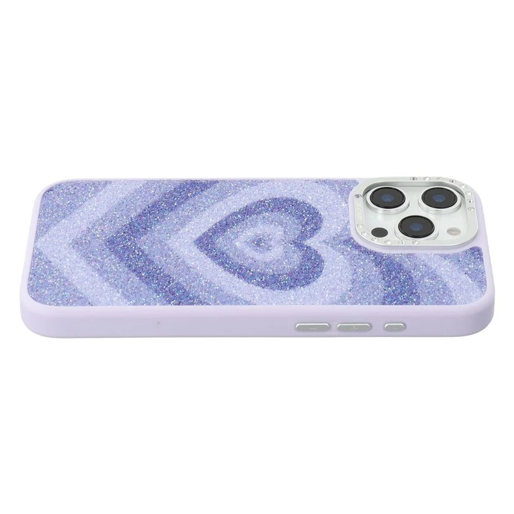 JAUCASE For iPhone 15 Pro Magnetic Case Heart Pattern PU + TPU + PC Phone Back Cover - Purple - 3