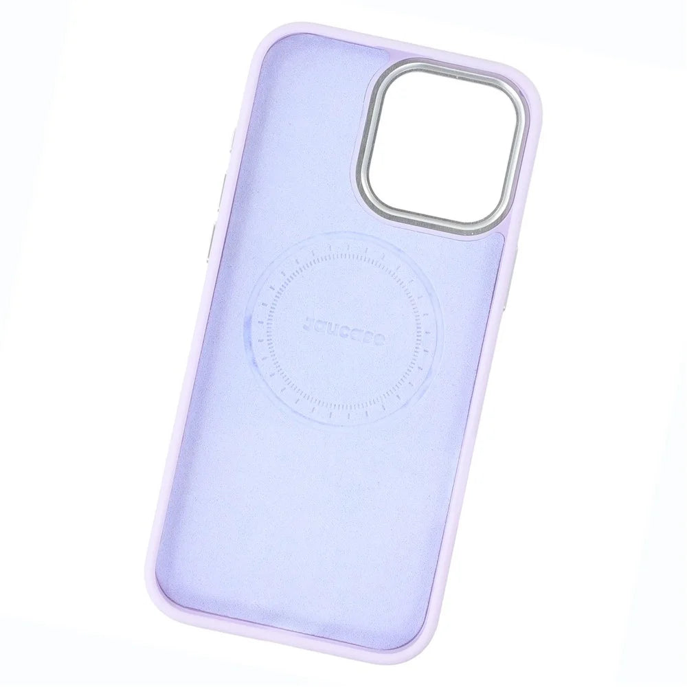 JAUCASE For iPhone 15 Pro Max Magnetic Case Heart Pattern PU + TPU + PC Phone Back Cover - Purple - 5