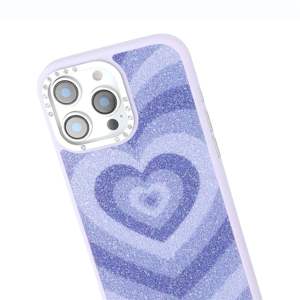 JAUCASE For iPhone 15 Pro Max Magnetic Case Heart Pattern PU + TPU + PC Phone Back Cover - Purple - 6