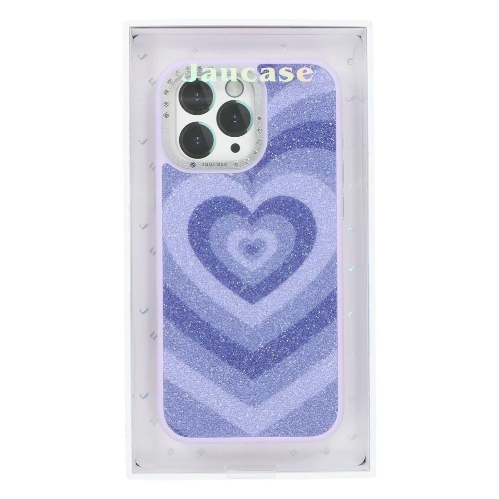 JAUCASE For iPhone 15 Pro Max Magnetic Case Heart Pattern PU + TPU + PC Phone Back Cover - Purple - 7