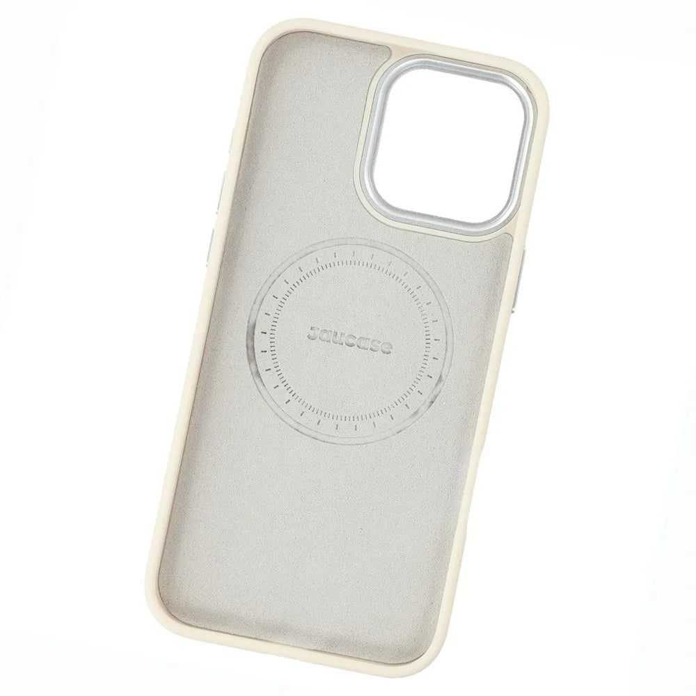 JAUCASE For iPhone 16 Pro Magnetic Case Heart Pattern PU + TPU + PC Phone Back Cover - White - 7