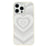 JAUCASE For iPhone 16 Pro Max Magnetic Case Heart Pattern PU + TPU + PC Phone Back Cover - White - 3