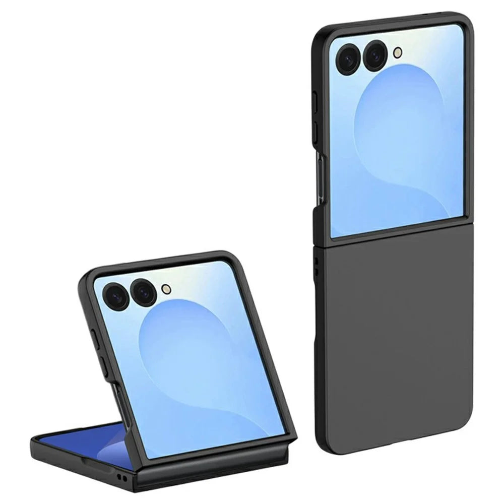 For Samsung Galaxy Z Flip7 5G Case Skin-Touch Texture Hard PC Folding Phone Cover - Black - 1