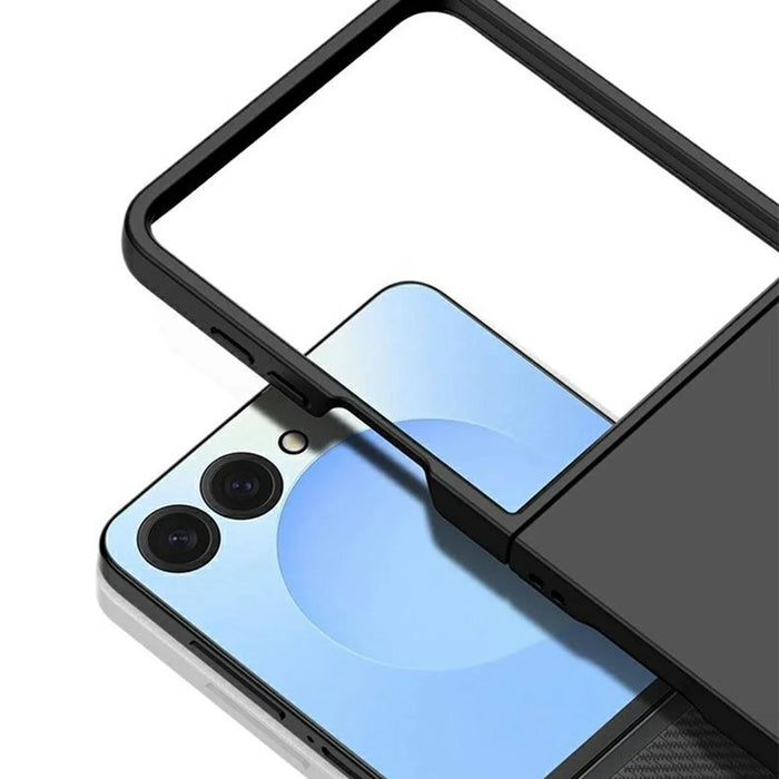 For Samsung Galaxy Z Flip7 5G Case Skin-Touch Texture Hard PC Folding Phone Cover - Black - 4