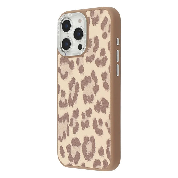 JAUCASE For iPhone 16 Pro Max Magnetic Case Leopard Print PU + TPU + PC Phone Back Cover - Brown - 4