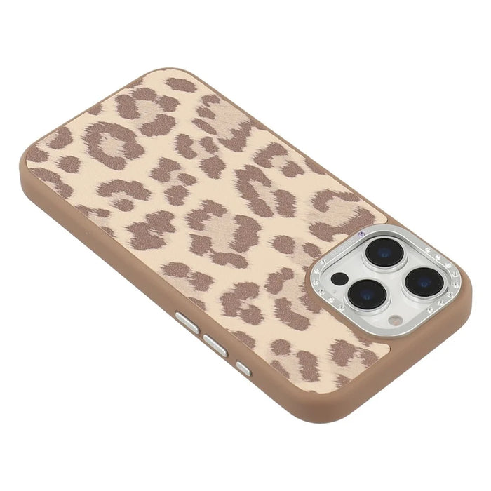 JAUCASE For iPhone 16 Pro Max Magnetic Case Leopard Print PU + TPU + PC Phone Back Cover - Brown - 6