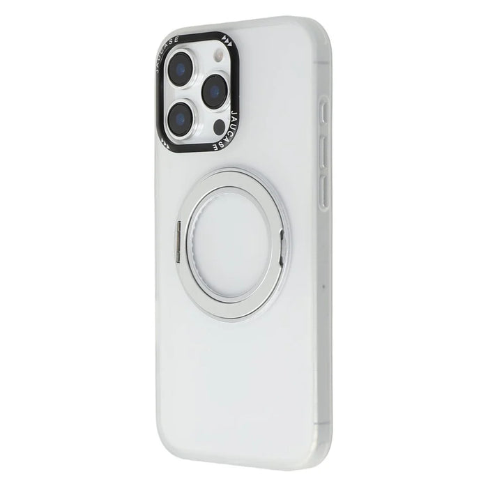 JAUCASE For iPhone 16 Pro Magnetic Case with Kickstand TPU + PC Phone Back Cover - White - 4