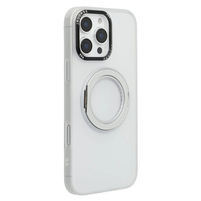 JAUCASE For iPhone 16 Pro Max Magnetic Case with Kickstand TPU + PC Phone Back Cover - White - 1