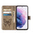 For Samsung Galaxy S23 Wallet Case with Wrist Strap Butterfly Imprint Leather Phone Cover - Grey - 2
