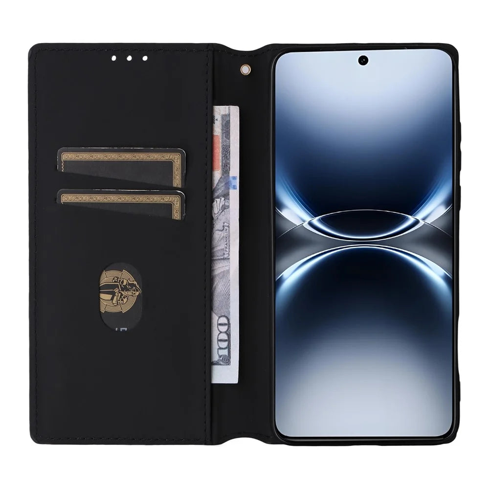 For vivo X200 Ultra 5G Case Wallet Rhombus Imprinted Leather Phone Cover - Silver - 2
