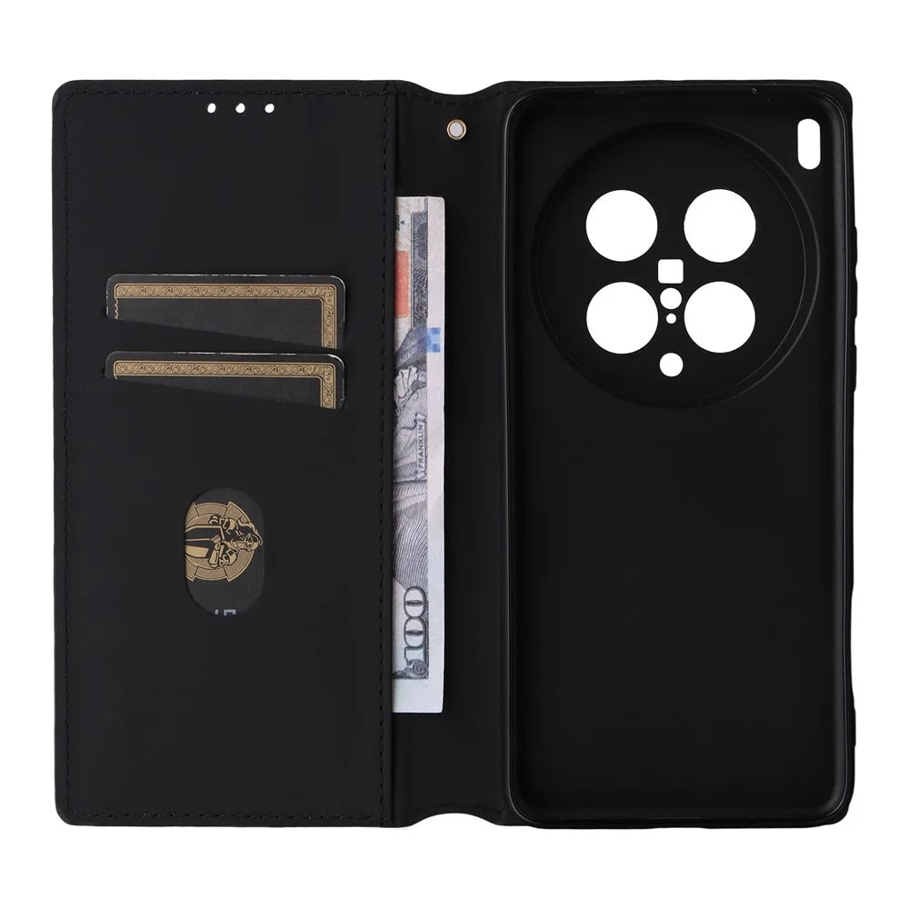 For vivo X200 Ultra 5G Case Wallet Rhombus Imprinted Leather Phone Cover - Silver - 3