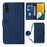 For Samsung Galaxy A14 5G / A14 4G Leather Case with Shoulder Strap Wallet Stand Phone Cover - Sapphire - 1