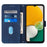 For Samsung Galaxy A14 5G / A14 4G Leather Case with Shoulder Strap Wallet Stand Phone Cover - Sapphire - 2
