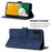 For Samsung Galaxy A14 5G / A14 4G Leather Case with Shoulder Strap Wallet Stand Phone Cover - Sapphire - 3