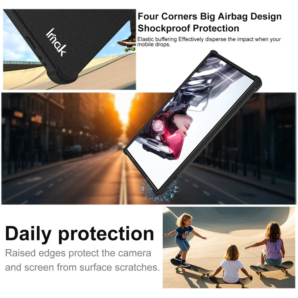 IMAK For ZTE nubia Redmagic 10 Air 5G Case TPU Phone Cover Airbag Shockproof Protection - Matte Black - 5