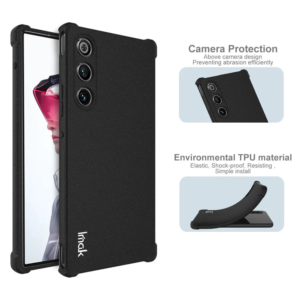 IMAK For ZTE nubia Redmagic 10 Air 5G Case TPU Phone Cover Airbag Shockproof Protection - Matte Black - 6
