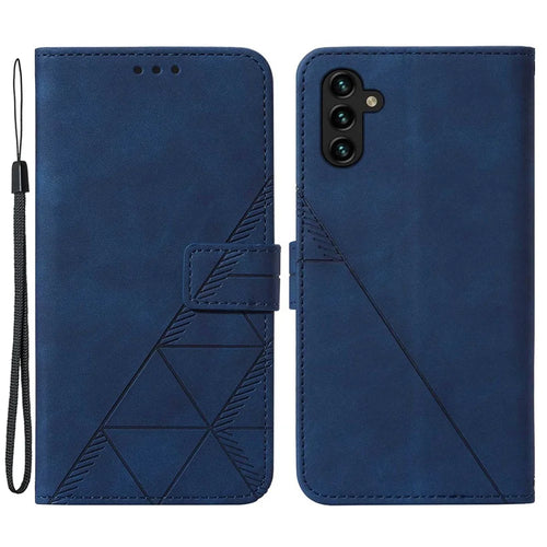 For Samsung Galaxy A14 5G / A14 4G Leather Case with Hand Strap Wallet Stand Phone Cover - Sapphire - 1
