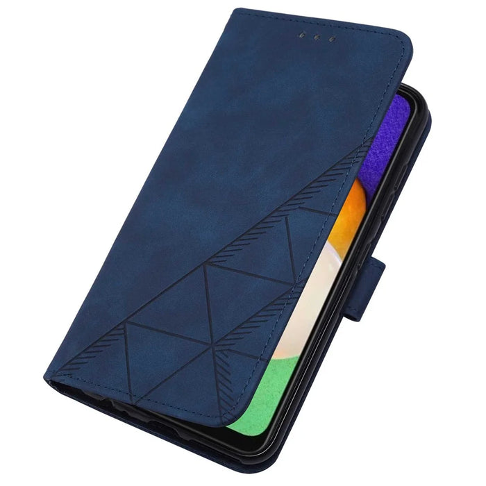 For Samsung Galaxy A14 5G / A14 4G Leather Case with Hand Strap Wallet Stand Phone Cover - Sapphire - 4