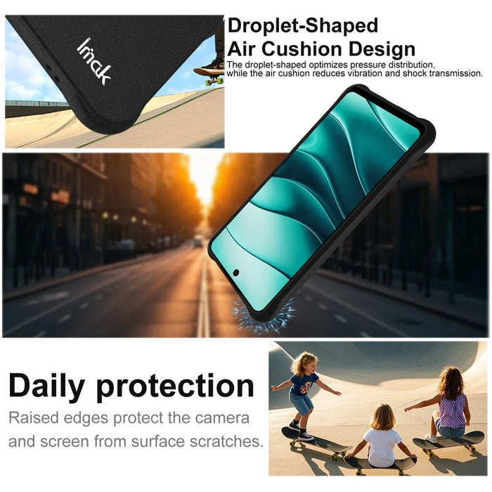 IMAK For HMD Pulse Pro  /  Pulse+  /  Pulse Case TPU Phone Cover Airbag Shockproof Protection - Matte Black - 3