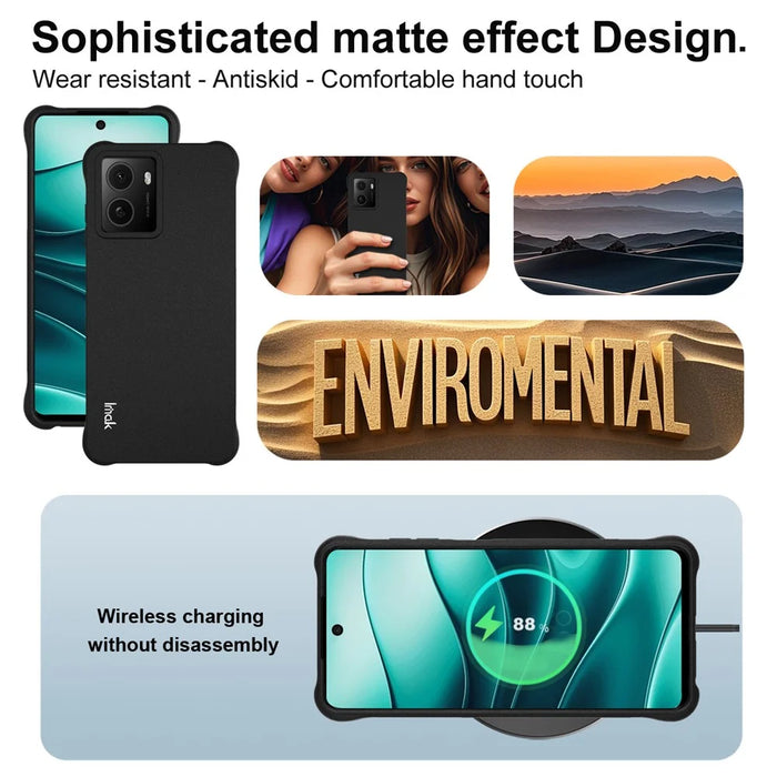 IMAK For HMD Pulse Pro  /  Pulse+  /  Pulse Case TPU Phone Cover Airbag Shockproof Protection - Matte Black - 5