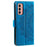 For Samsung Galaxy A14 5G / A14 4G PU Leather Shell, Imprinted Mandala Flower Pattern Wallet Case Stand Cover - Blue - 6