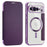 For Google Pixel 10 Pro XL Magnetic Case RFID Blocking Leather Phone Cover - Dark Purple - 1