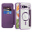 For Google Pixel 10 Pro XL Magnetic Case RFID Blocking Leather Phone Cover - Dark Purple - 2