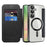 For Samsung Galaxy A56 5G Magnetic Case Rhombus PU Leather Phone Cover - Black - 2