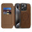 For iPhone 15 Pro Case Compatible with MagSafe RFID Blocking Card Holder Leather Phone Cover - Coffee - 2