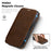 For iPhone 15 Pro Case Compatible with MagSafe RFID Blocking Card Holder Leather Phone Cover - Coffee - 5