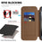 For iPhone 15 Pro Case Compatible with MagSafe RFID Blocking Card Holder Leather Phone Cover - Coffee - 6