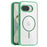 For Google Pixel 9a Magnetic Case TPU PC Clear Phone Cover - Transparent Green - 1