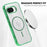 For Google Pixel 9a Magnetic Case TPU PC Clear Phone Cover - Transparent Green - 4