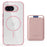 For Google Pixel 9a Magnetic Case TPU + PC Phone Cover with Card Bag - Transparent Pink - 2