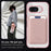 For Google Pixel 9a Magnetic Case TPU + PC Phone Cover with Card Bag - Transparent Pink - 3