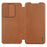 NILLKIN Qin Pro Series for Samsung Galaxy S25 Edge Case with Card Slots Leather Phone Cover - Brown - 3