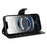 For iPhone 17e / 16e Leather Case Wallet Stand Grids Imprinted Phone Cover with Strap - Black - 3