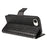 For iPhone 17e / 16e Leather Case Wallet Stand Grids Imprinted Phone Cover with Strap - Black - 4