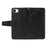 For iPhone 17e / 16e Leather Case Wallet Stand Grids Imprinted Phone Cover with Strap - Black - 5