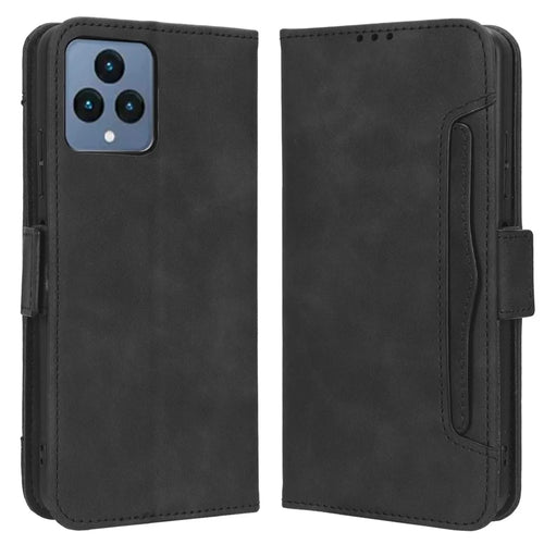 For T-Mobile REVVL 6 5G / Telekom T Phone 5G / T-Mobile T Phone 5G Multiple Card Slots PU Leather Full Protection Cover Phone Stand Wallet Case - Black - 1