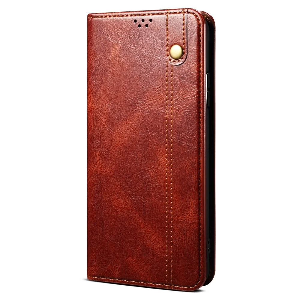 For Nothing CMF Phone 2 Pro Case Crazy Horse Texture Waxy Leather Wallet Stand Phone Cover - Brown - 5