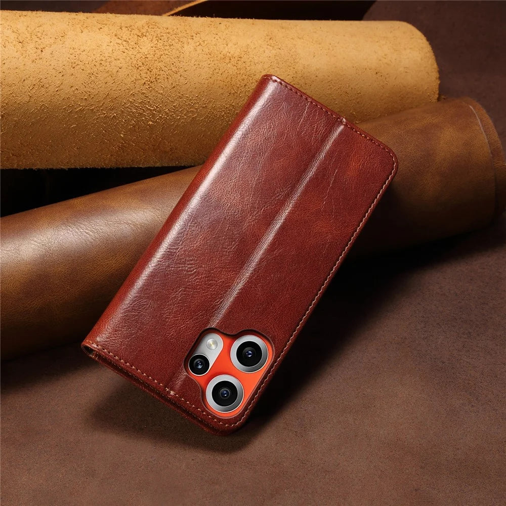 For Nothing CMF Phone 2 Pro Case Crazy Horse Texture Waxy Leather Wallet Stand Phone Cover - Brown - 7
