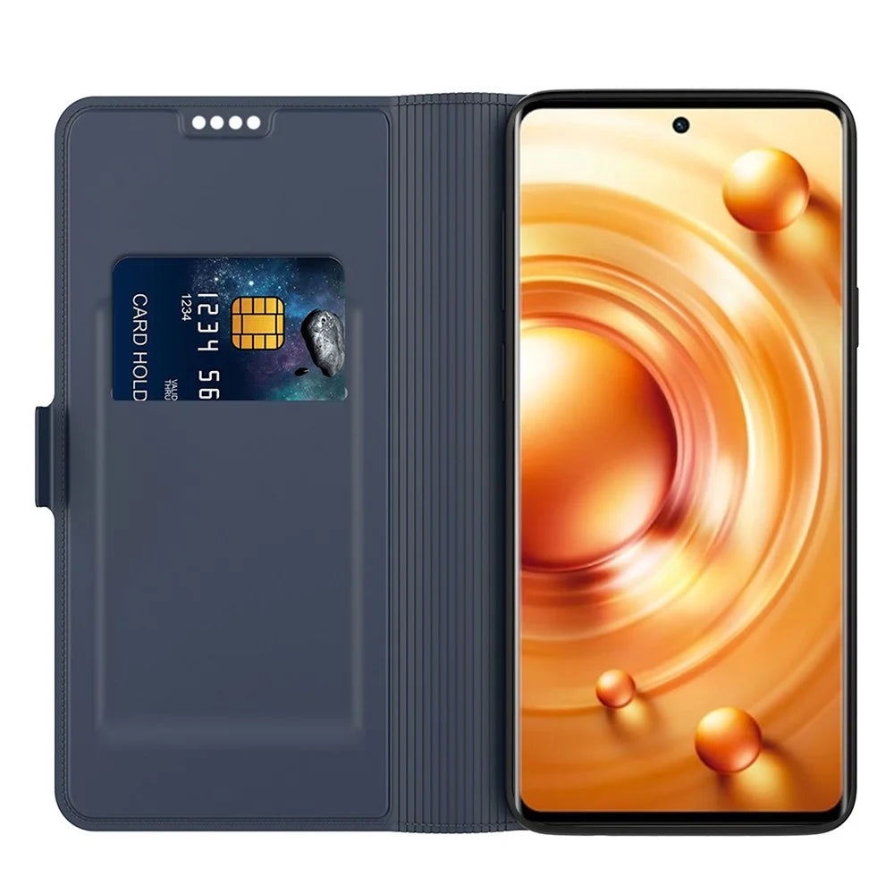 For vivo X200 Ultra 5G Case Shockproof TPU Inner Shell Leather Phone Cover Card Slot - Blue - 2